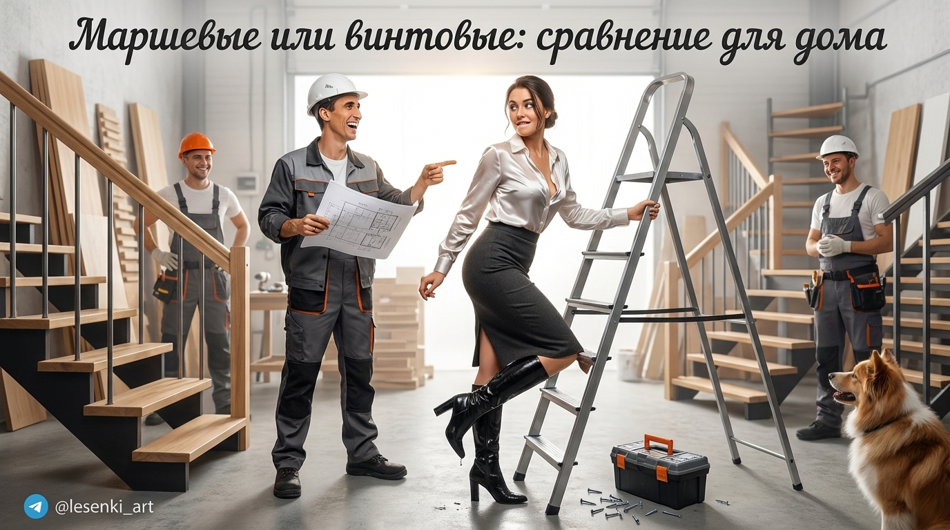 Сравнение типов маршевай лестницы для дома